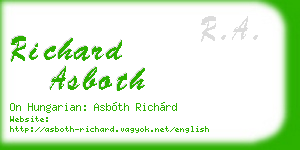 richard asboth business card